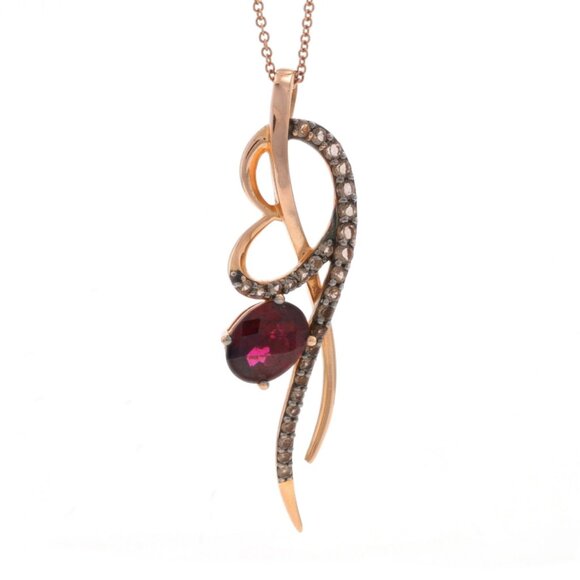 Le Vian Rhodolite Garnet Quartz Pendant Necklace 18" - Rose Gold 14k 2.50ctw